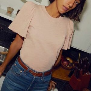 Nation Ltd Savanna Flutter Sleeve Tee - Millennial Pink - Small